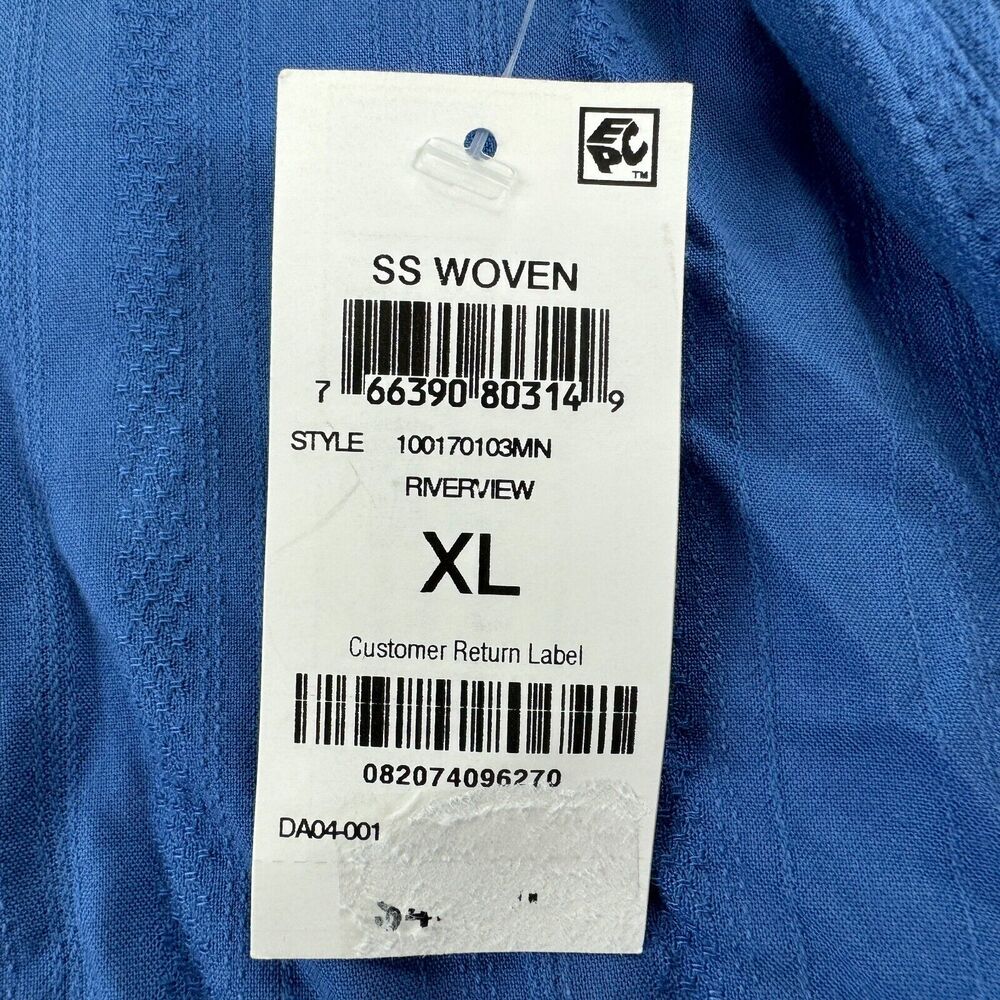 Sun + Stone Mens Weston Rayon Blend Short Sleeve Button Down Shirt Blue XL - Picture 2 of 4